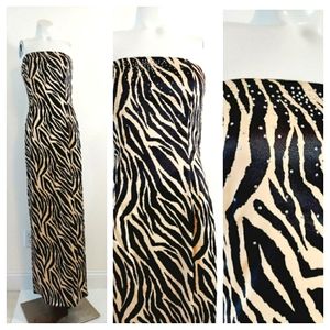 LAST CALL Vintage Gunne Sax Jessica McClintock dress Y2K animal Zebra sheath